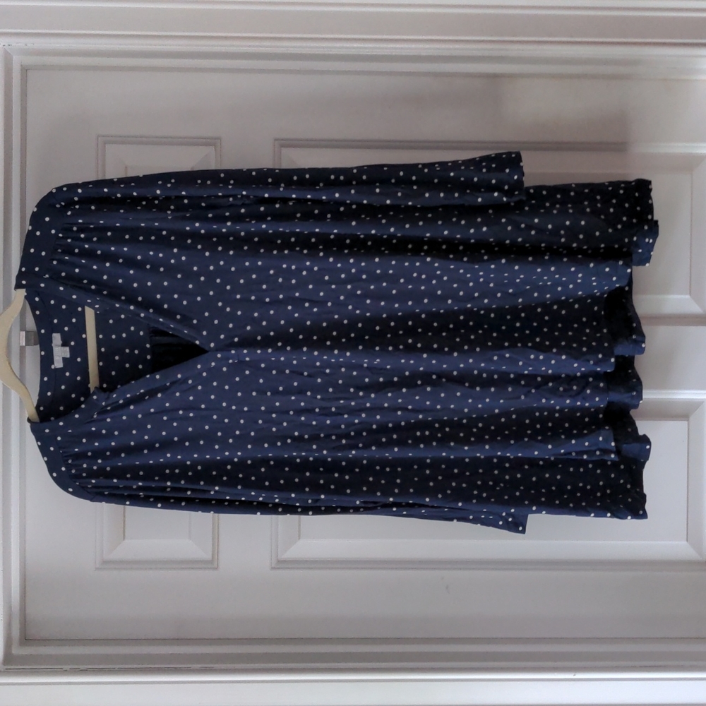 Navy polka dot dress